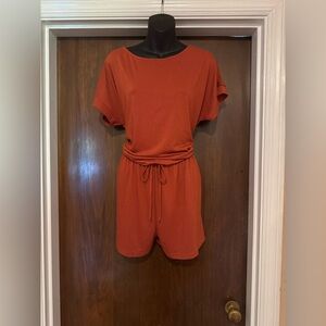 Burnt Orange Romper - Size XL
